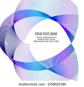Design elements. Wave of many glittering lines. Abstract glow wavy stripes on white background isolated. Creative line art. Vector illustration EPS 10.  Colourful waves with lines created using Blend