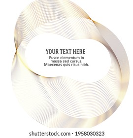 Design elements. Wave of many glittering lines circle ring. Abstract glow wavy stripes on white background isolated. Vector illustration EPS 10. Glitter waves with lines created using Blend Tool