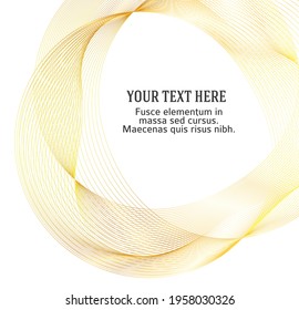 Design elements. Wave of many glittering lines circle ring. Abstract glow wavy stripes on white background isolated. Vector illustration EPS 10. Glitter waves with lines created using Blend Tool