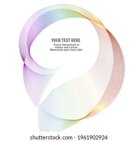Design elements. Wave of many glittering lines. Abstract glow wavy stripes on white background isolated. Creative line art. Vector illustration EPS 10.  Colourful waves with lines created using Blend