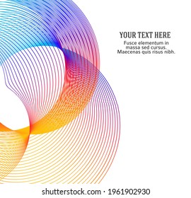 Design elements. Wave of many glittering lines. Abstract glow wavy stripes on white background isolated. Creative line art. Vector illustration EPS 10.  Colourful waves with lines created using Blend