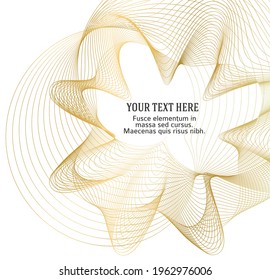 Design elements. Wave of many glittering lines circle ring. Abstract glow wavy stripes on white background isolated. Vector illustration EPS 10. Glitter waves with lines created using Blend Tool