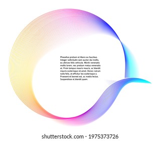 Design elements. Wave of many glittering lines. Abstract glow wavy stripes on white background isolated. Creative line art. Vector illustration EPS 10.  Colourful waves with lines created using Blend