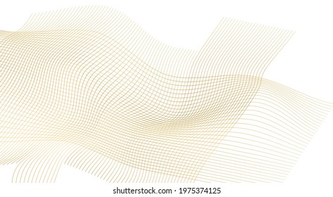 Design elements. Wave of many glittering lines circle ring. Abstract glow wavy stripes on white background isolated. Vector illustration EPS 10. Glitter waves with lines created using Blend Tool