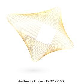 Design elements. Wave of many glittering lines circle ring. Abstract glow wavy stripes on white background isolated. Vector illustration EPS 10. Glitter waves with lines created using Blend Tool