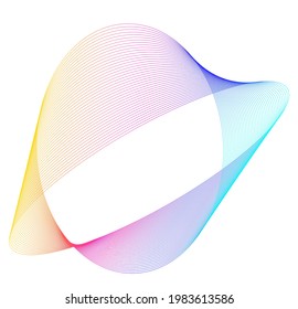 Design elements. Wave of many glittering lines. Abstract glow wavy stripes on white background isolated. Creative line art. Vector illustration EPS 10.  Colourful waves with lines created using Blend