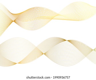 Design elements. Wave of many glittering lines circle. Abstract glow wavy stripes on white background isolated. Vector illustration EPS 10. Glitter waves with lines created using Blend Tool