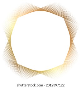 Design elements. Wave of many glittering lines circle. Abstract glow wavy stripes on white background isolated. Vector illustration EPS 10. Glitter waves with lines created using Blend Tool