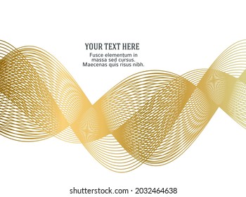 Design elements. Wave of many glittering lines circle. Abstract glow wavy stripes on white background isolated. Vector illustration EPS 10. Glitter waves with lines created using Blend Tool