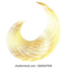 Design elements. Wave of many glittering lines circle. Abstract glow wavy stripes on white background isolated. Vector illustration EPS 10. Glitter waves with lines created using Blend Tool