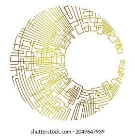 Design elements. Wave of many glittering lines circle. Abstract glow wavy stripes on white background isolated. Vector illustration EPS 10. Glitter waves with lines created using Blend Tool