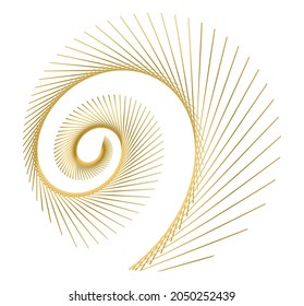 Design elements. Wave of many glittering lines circle. Abstract glow wavy stripes on white background isolated. Vector illustration EPS 10. Glitter waves with lines created using Blend Tool