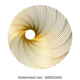 Design elements. Wave of many glittering lines circle. Abstract glow wavy stripes on white background isolated. Vector illustration EPS 10. Glitter waves with lines created using Blend Tool