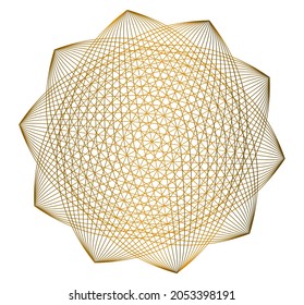 Design elements. Wave of many glittering lines circle. Abstract glow wavy stripes on white background isolated. Vector illustration EPS 10. Glitter waves with lines created using Blend Tool
