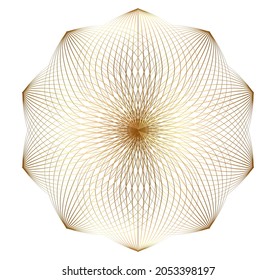 Design elements. Wave of many glittering lines circle. Abstract glow wavy stripes on white background isolated. Vector illustration EPS 10. Glitter waves with lines created using Blend Tool