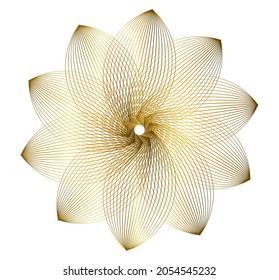 Design elements. Wave of many glittering lines circle. Abstract glow wavy stripes on white background isolated. Vector illustration EPS 10. Glitter waves with lines created using Blend Tool