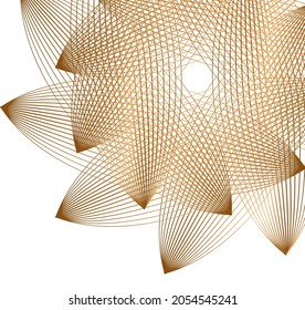 Design elements. Wave of many glittering lines circle. Abstract glow wavy stripes on white background isolated. Vector illustration EPS 10. Glitter waves with lines created using Blend Tool