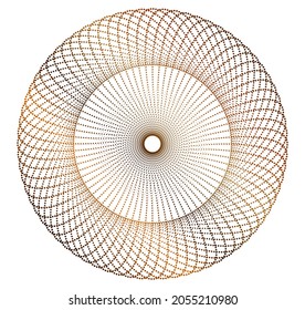 Design elements. Wave of many glittering lines circle. Abstract glow wavy stripes on white background isolated. Vector illustration EPS 10. Glitter waves with lines created using Blend Tool