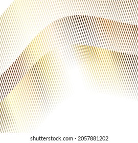 Elementos de diseño. Ola de muchas líneas brillantes en círculo. Resumen rayas onduladas brillantes sobre fondo blanco aisladas. Ilustración del vector EPS 10. Glitter waves con líneas creadas mediante la herramienta Blend