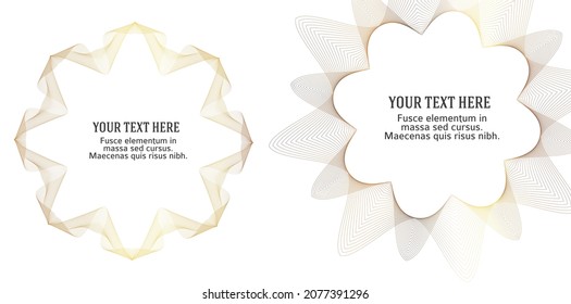 Elementos de diseño. Ola de muchas líneas brillantes. Resumen de rayas onduladas verticales de resplandor sobre fondo blanco aislado. Arte de línea creativa. Ilustración vectorial EPS 10 estilo art deco para invitación a boda