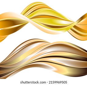 Design elements. Wave of many glittering lines. Abstract wavy stripes on white background isolated. Creative line art. Vector illustration EPS 10 art deco style for wedding invitation, luxury template