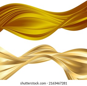 Design elements. Wave of many glittering lines. Abstract wavy stripes on white background isolated. Creative line art. Vector illustration EPS 10 art deco style for wedding invitation, luxury template