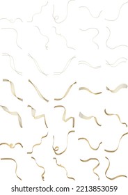 Design elements. Wave of many glittering lines. Abstract vertical glow wavy stripes on white background isolated. Creative line art. Vector illustration EPS 10 art deco style for wedding invitation