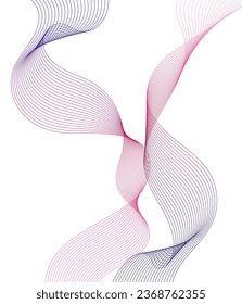 Design elements. Wave of many glittering lines. Abstract vertical glow wavy stripes on yellow background isolated. Creative line art. Vector illustration art deco style