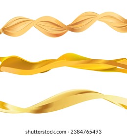 Design elements. Wave of many glittering lines. Abstract wavy stripes on white background isolated. Creative line art. Vector illustration EPS 10 art deco style for wedding invitation, luxury template
