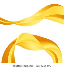 Design elements. Wave of many glittering lines. Abstract wavy stripes on white background isolated. Creative line art. Vector illustration EPS 10 art deco style for wedding invitation, luxury template