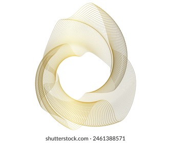 Design elements. Wave of many glittering lines. Abstract wavy stripes on white background isolated. Creative line art. Vector illustration EPS 10 art deco style for wedding invitation, luxury template