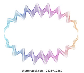 Elementos de diseño. Ola de muchas líneas brillantes. Abstractas rayas onduladas brillantes de la Vertical Flujo Abstractas colorido para los volantes del retiro del bienestar, los App de la relajación, los Anuncios del balneario, y los Diseños temáticos de la meditación