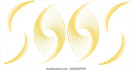 Design elements. Wave of many glittering lines circle. Abstract glow wavy stripes on white background isolated. Vector illustration EPS 10. Glitter waves with lines created using Blend Tool