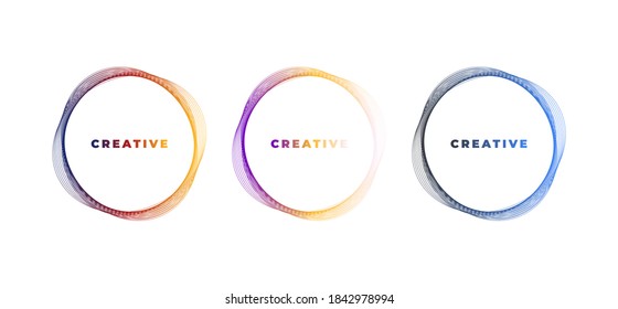 Design elements  Wave many gradient lines circle ring  Abstract vertical wavy stripes white background isolated  Vector illustration EPS 10  Colourful waves and lines created using Blend Tool 