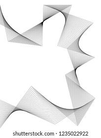 Design elements. Wave of many gray lines. Abstract wavy stripes on white background isolated. Creative line art. Vector illustration EPS 10. Colourful shiny waves with lines created using Blend Tool