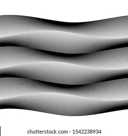 Design elements. Wave of many gray lines. Abstract wavy stripes on white background. Creative line art. Vector illustration EPS 10. Colourful shiny waves with lines created using Blend Tool