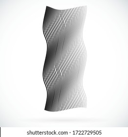 Design elements. Wave of many gray lines. Abstract wavy stripes on white background isolated. Creative line art. Vector illustration EPS 10. Colourful shiny waves with lines created using Blend Tool