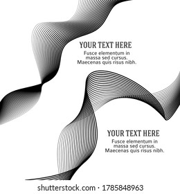 Design elements. Wave of many gray lines. Abstract wavy stripes on white background isolated. Creative line art. Vector illustration EPS 10. Colourful shiny waves with lines created using Blend Tool.