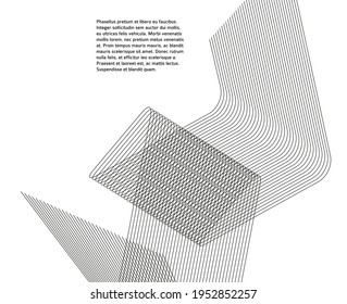 Éléments de conception. Vague de nombreuses lignes grises. Bandes abstraites ondulées sur fond blanc isolées. Illustration vectorielle EPS10. Ondes noires avec lignes créées à l'aide de l'outil de fusion
