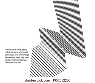 Design elements. Wave of many gray lines. Abstract wavy stripes on white background isolated. Creative line art. Vector illustration EPS 10. Black waves with lines created using Blend Tool