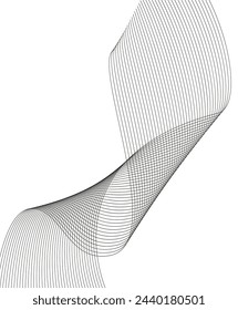 Design elements. Wave of many gray lines. Abstract wavy stripes on white background isolated. Creative line art. Vector illustration EPS 10. black shiny waves with lines created using Blend Tool.