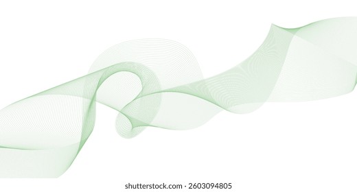 Design elements. Wave of many gray lines. Abstract wavy stripes on white background isolated. Creative line art. Vector illustration EPS 10.