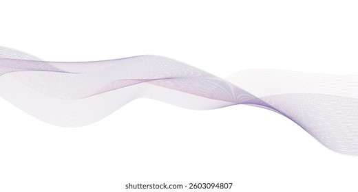 Design elements. Wave of many gray lines. Abstract wavy stripes on white background isolated. Creative line art. Vector illustration EPS 10.