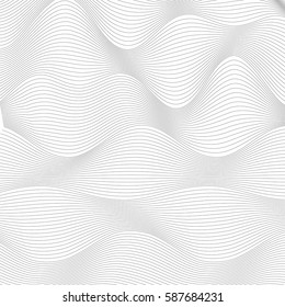 Design elements. Wave of many gray lines. Abstract wavy stripes on white background. Creative line art. Vector illustration EPS 10. Colourful shiny waves with lines created using Blend Tool.