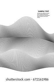 Design elements. Wave of many gray lines. Abstract wavy stripes on white background. Creative line art. Vector illustration EPS 10. Colourful shiny waves with lines created using Blend Tool.