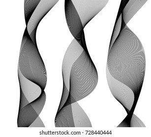 Design elements. Wave of many gray lines. Abstract wavy stripes on white background isolated. Creative line art. Vector illustration EPS 10. Colourful shiny waves with lines created using Blend Tool