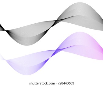 Design elements. Wave of many gray lines. Abstract wavy stripes on white background isolated. Creative line art. Vector illustration EPS 10. Colourful shiny waves with lines created using Blend Tool