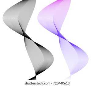 Design elements. Wave of many gray lines. Abstract wavy stripes on white background isolated. Creative line art. Vector illustration EPS 10. Colourful shiny waves with lines created using Blend Tool