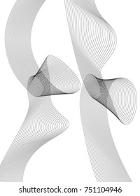 Design elements. Wave of many gray lines. Abstract wavy stripes on white background isolated. Creative line art. Vector illustration EPS 10. Colourful shiny waves with lines created using Blend Tool.