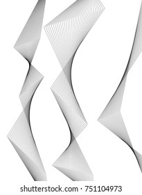 Design elements. Wave of many gray lines. Abstract wavy stripes on white background isolated. Creative line art. Vector illustration EPS 10. Colourful shiny waves with lines created using Blend Tool